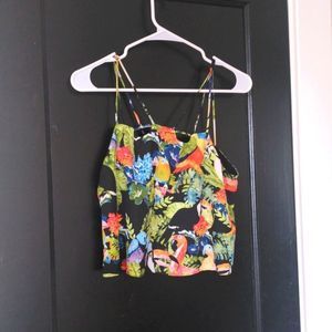 Topshop cropped tropical tank - small